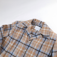 Chemise décontractée pour femme en flanelle mélangée polyester/laine brossée, écologique, douce pour la peau, col cubain, classique, pour le quotidien, printemps