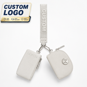 Portefeuille porte-clés double pochette personnalisé avec logo, mini porte-monnaie pour femme, sac à monnaie en nylon avec fermeture éclair, OEM ODM prêt à être expédié - Product Image 3