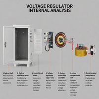 Stabilisateur-régulateur de tension automatique monophasé industriel WF.EL haute puissance personnalisé TND-60KVA, servo AC SVC numérique 220/230V 60Hz