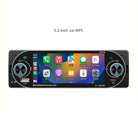 Autoradio 1Din 5,1 pouces avec double bouton, lecteur MP5, CarPlay sans fil, Android Auto, lecteur multimédia BT, systèmes intelligents universels pour voiture