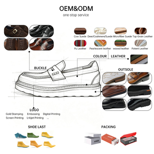 Mocasines de Cuero Lavado de Primera Calidad para Hombre, con Suela de Plataforma Ondulada, Costuras en Contraste, Color Bronceado Oscuro, Estilo Academia, para Otoño y Verano - Product Image 3