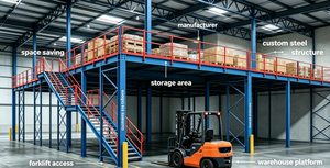 Sistema de Entrepiso Modular de Acero a Medida con Escalera y Barandilla para Almacén - Product Image 2