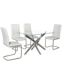 Table à manger avec 6 chaises ensemble moderne meubles de maison salle à manger ensembles moderne verre Table à manger ensemble usine vendre