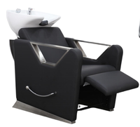 Fauteuil de lavage moderne pour salon, direct usine, avec bac en céramique, en cuir PU, station de lavage réglable, écologique et personnalisable