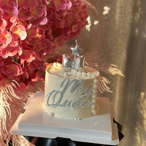 Mother's Day Cake Topper Pink Bow 3D Silver Queen Reusable Decor For Birthday Valentine's Day Women's Day Qixi Festival - Product Image 3