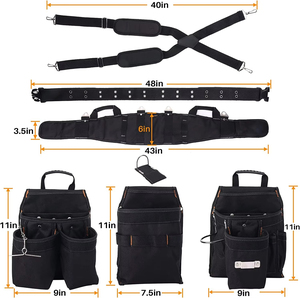 Ceintures <span class=keywords><strong>porte</strong></span>-outils 16 poches avec bretelles et pochettes détachables Ceinture <span class=keywords><strong>porte</strong></span>-outils de soutien du dos de l'homme Combo personnalisable OEM et ODM - Product Image 3