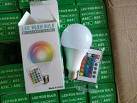 Ampoule LED A60 RGB blanche 9W à économie d'énergie avec télécommande, alimentation CA, culot B22/E27, éclairage domestique