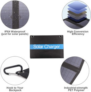 Panneau <span class=keywords><strong>solaire</strong></span> Portable à 21W, 2 ports USB, W, pour <span class=keywords><strong>iPhone</strong></span>, Samsung, iPad, tous les appareils USB - Product Image 2