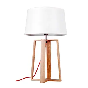 Odern-Lámpara LED de mesa Simple, pantalla de madera
