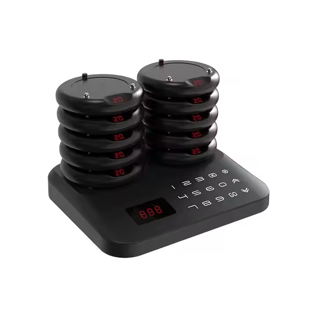 Wireless Paging System Coaster Pager Wireless Calling Table Buzzer for Restaurant Guests 10 Pagers