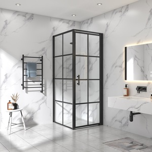 Cabine de <span class=keywords><strong>douche</strong></span> coulissante <span class=keywords><strong>italienne</strong></span> 90x90 cadre en aluminium économique salle de <span class=keywords><strong>douche</strong></span> simple cabine de salle de bain de style ouvert - Product Image 5