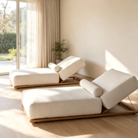 Chaise longue de piscine en bois massif imperméable pour extérieur, lit de jardin, transat de patio, chaise longue de jardin, lit de repos pour patio