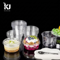 Bol à Açaï Personnalisé en PET 8-32oz, Contenant en Plastique avec Couvercles Plats ou Dôme pour Salade de Fruits, Bols Transparents Jetables pour Açaï