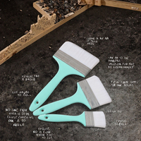 Pinceau d'artiste de 2 pouces, garantie 1 an, manche en plastique, qualité industrielle, personnalisable, pour peinture DIY