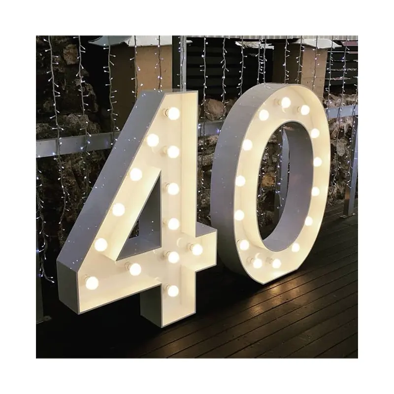 Light Up Party Numbers Fast Delivery Factory 4ft Large Giant Lights Up Letters LED Marquee Numbers For Outdoor Wedding Party Decor