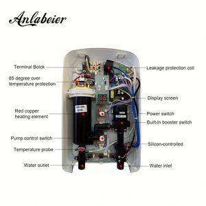 Moda 5.5KW Ducha de agua eléctrica sin tanque Géiser Pantalla LED Calentador de agua caliente instantáneo para Hotel Hogar Carcasa de plástico - Product Image 3