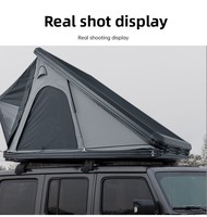 Carpa de Techo Rígida de Aluminio Tipo Concha para 3-4 Personas, Impermeable, de Montaje Rápido con Escalera para SUV 4x4 Todoterreno