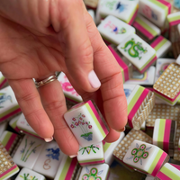 Tuiles de mahjong Moxie en acrylique de luxe, 160 tuiles, ensemble américain, 4 couches, avec Moxie Mahjong