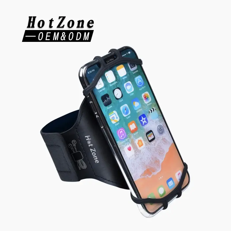 Hot Zone Sports Outdoor Touch Screen Jogging Rotation Silicone Phone Armband For Fitness Running