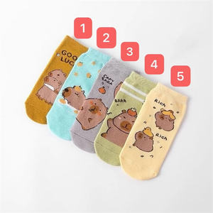 HY2 2025 nuevos calcetines de carpincho de dibujos animados de Anime calcetines de algodón PARA NIÑOS Calcetines <span class=keywords><strong>poco</strong></span> profundos - Product Image 2