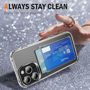 <span class=keywords><strong>Coque</strong></span> de téléphone pour carte de crédit transparente pour iPhone 15 16 Pro Max poche portefeuille <span class=keywords><strong>coque</strong></span> de téléphone portable anti-chute pour iPhone 11 12 13 14 Pro Max - Product Image 2