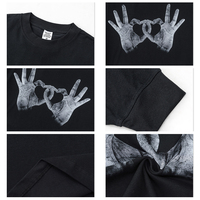 T-shirt unisexe élégant à coupe ample, design original, imprimé numérique geste cœur, manches longues, pour homme