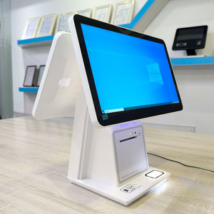 15.6 inch Màn hình kép SDK kích hoạt thiết bị cảm ứng với mã QR Đầu đọc thẻ 80 mét Máy in nhiệt - Product Image 1