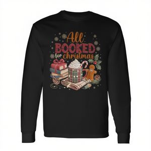 Camiseta de manga larga con diseño de libros navideños y cacao, regalos de Navidad - Product Image 3