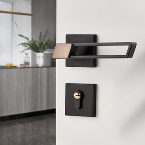 Poignée de porte de chambre moderne et minimaliste en alliage de zinc, serrure de porte silencieuse <span class=keywords><strong>à</strong></span> installation facile pour la maison, le bureau et <span class=keywords><strong>l</strong></span>'appartement - Product Image 3