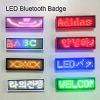 Badge LED numérique lumineux, mini plaque nominative LED, logo personnalisé, programmable via application, étiquette de prix