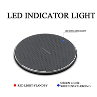 Base de Carga Inalámbrica Rápida de 10W/15W, Ultrafina, de Aleación de Aluminio, con Indicador LED para iPhone y Smartphones