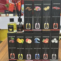 Diffuseur de parfum aux senteurs fruitées longue durée, senteurs fortes, bouteille en verre de 110 ml, aromathérapie de luxe pour voiture, désodorisant d'air