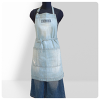Tablier de chef sans manches style cowboy lavé, design artistique rétro et tendance, réutilisable pour hommes et femmes, cuisine domestique, pâtisserie, lait