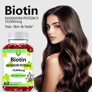 Venta caliente Biotin Gummies 10000mcg para un cabello hermoso y una piel saludable Uñas Salud Máxima potencia Biotin Candy - Product Image 6