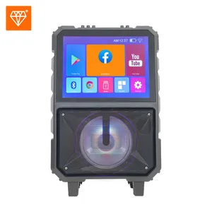 Diamond 8 Inch Karaoke Machine Touch Screen Video Speaker Wifi Android System Wireless Microphone