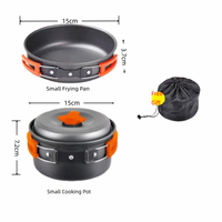 Ensemble de cuisine de camping portable design moderne pour 3-4 personnes, ensemble de cuisine d'extérieur, bouilloire portable, ensemble trois pièces