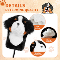 Usine En Gros Animal Golf Headcovers De Luxe Mignon Chien Accessoires De Golf En Peluche Club De Golf Head Cover