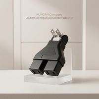Adaptateur de prise Y à deux broches rotatif haute stabilité pour les États-Unis, connexion électrique difficile à perdre