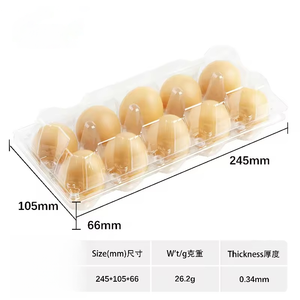 กล่องใส่ไข่ไก่แบบใช้แล้วทิ้ง ผลิตจากพลาสติก PET รีไซเคิลได้ บรรจุ 12 ฟอง พร้อมฝาปิด  วัสดุเกรดสำหรับอาหาร - Product Image 5
