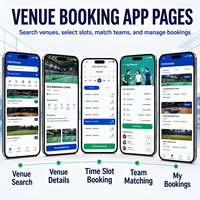 Application de réservation de sites sportifs intelligents pour iOS et Android avec recherche de sites et réservation par intervalle de temps LionCreate
