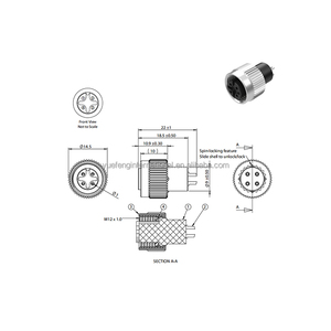Ce RoHS Chất lượng cao nhà máy bán buôn kết nối mạ vàng, đúc phong cách kết nối <span class=keywords><strong>6</strong></span> <span class=keywords><strong>pin</strong></span> M12 Một-Mã ổ cắm Hàn cup IP67 - Product Image 2