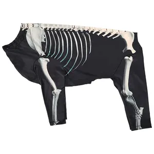Vêtements d'Halloween Vêtements pour chiens Petit squelette de chien Teddy Corgi combat tissu squelette