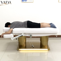 Table de massage pliable électrique dorée avec port USB, livraison rapide, inclinable, pour la réflexologie, avec chauffage réglable