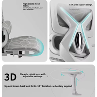 Chaise de bureau exécutive ergonomique pivotante à dossier haut avec accoudoirs 3D réglables en maille intégrale, style industriel moderne, pour usage scolaire, vente en gros