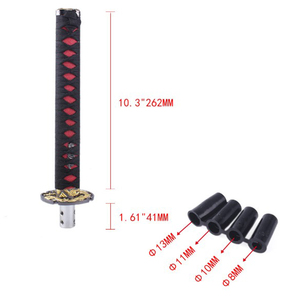 Pomo de Palanca de Cambios Extra Largo Estilo Katana Samurai, Empuñadura de Espada Tejida Negra y Roja, Cabeza de Palanca de Cambios Manual Estilo JDM para Modificación de Coches - Product Image 1