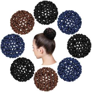 <span class=keywords><strong>Ballet</strong></span> Crochet Hair Bun Covers Net Invisible Knit Mesh Hair Net Hecho a mano Elástico Hairnet Holders Scrunchies Maker Snoods - Product Image 1