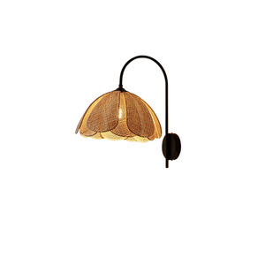 Japanese Style <b>Wall</b> Lamp Led E27 Rattan Shade Bedroom <b>Bedside</b> <b>Lighting</b> - Product Image 5