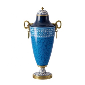 EXHY 2026 NEW Antique Blue and White Chinese Ceramic <b>Ginger</b> <b>Jar</b> Art Deco Design Tabletop Vase Home Decoration Anniversary 6656B - Product Image 1