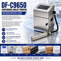Imprimante jet d'encre CIJ industrielle automatique DF-C9650 pour la production rapide de sacs en plastique, papier et métal, avec impression de date et de code de lot