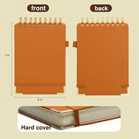 Cahier de notes à bobine en cuir PU avec bande élastique, reliure spirale pour journal de poche, bloc-notes ligné, fournisseur de bureau, A5A6, LOGO personnalisé